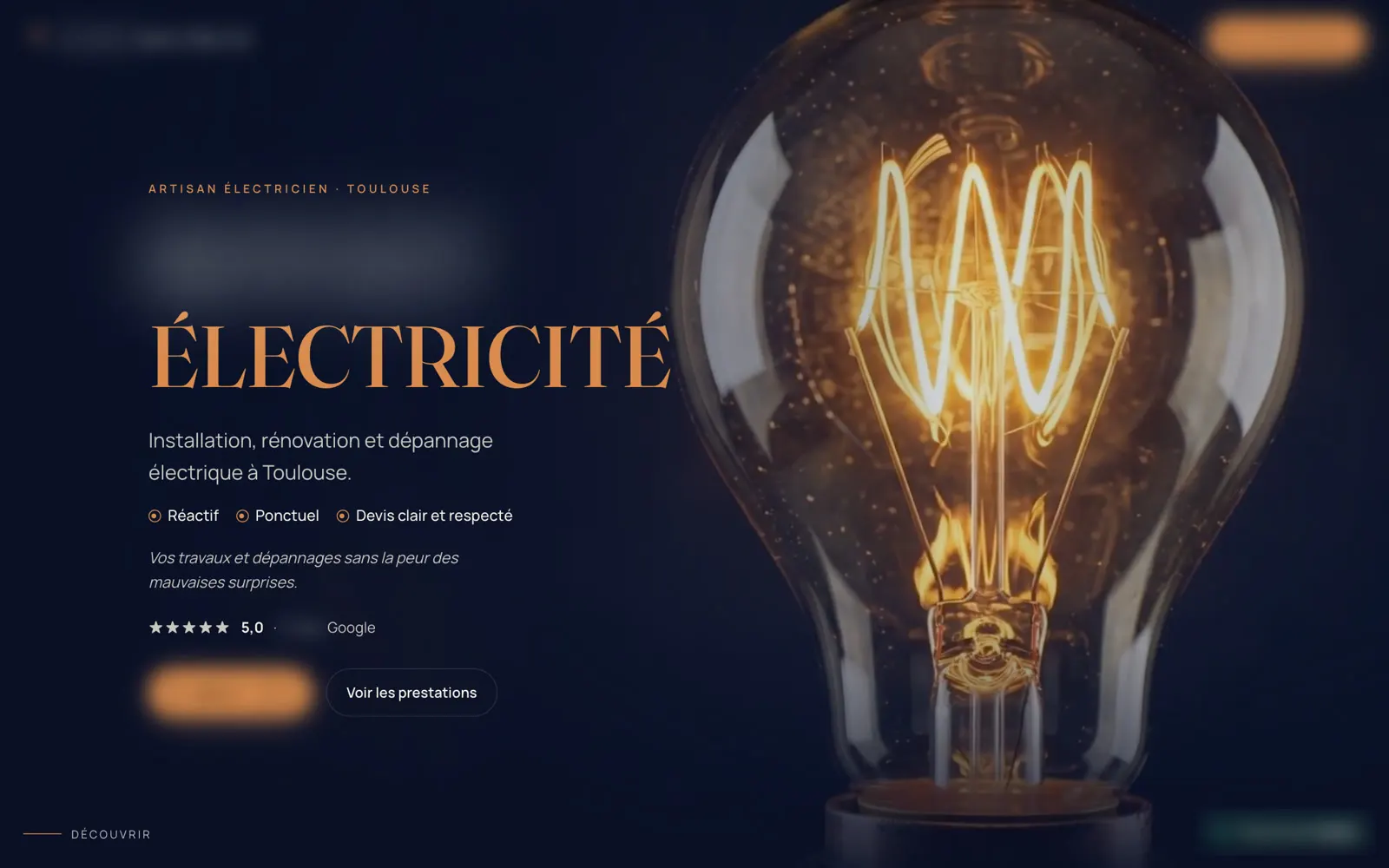 Exemple 1, ouverture du site