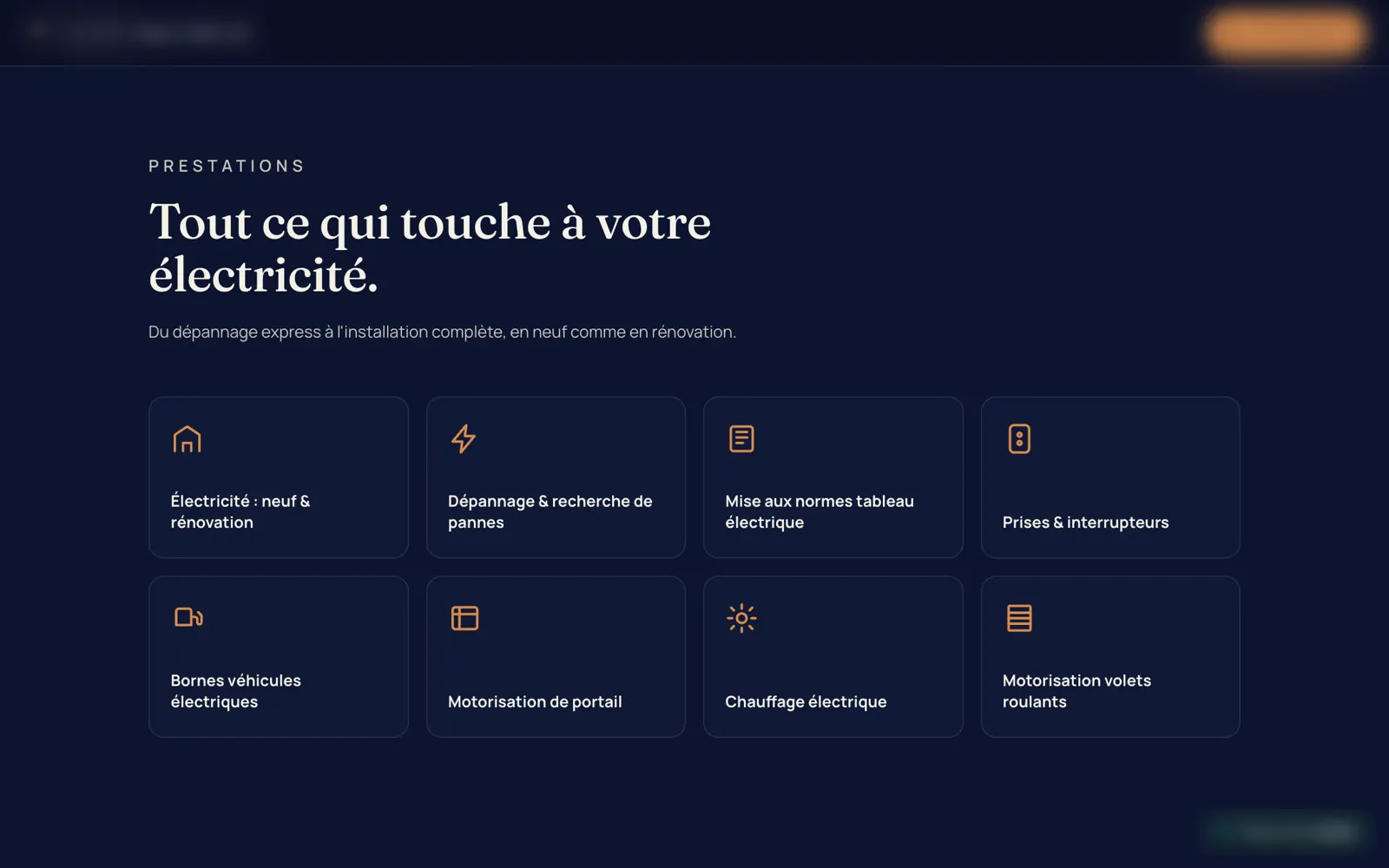 Exemple 1, prestations
