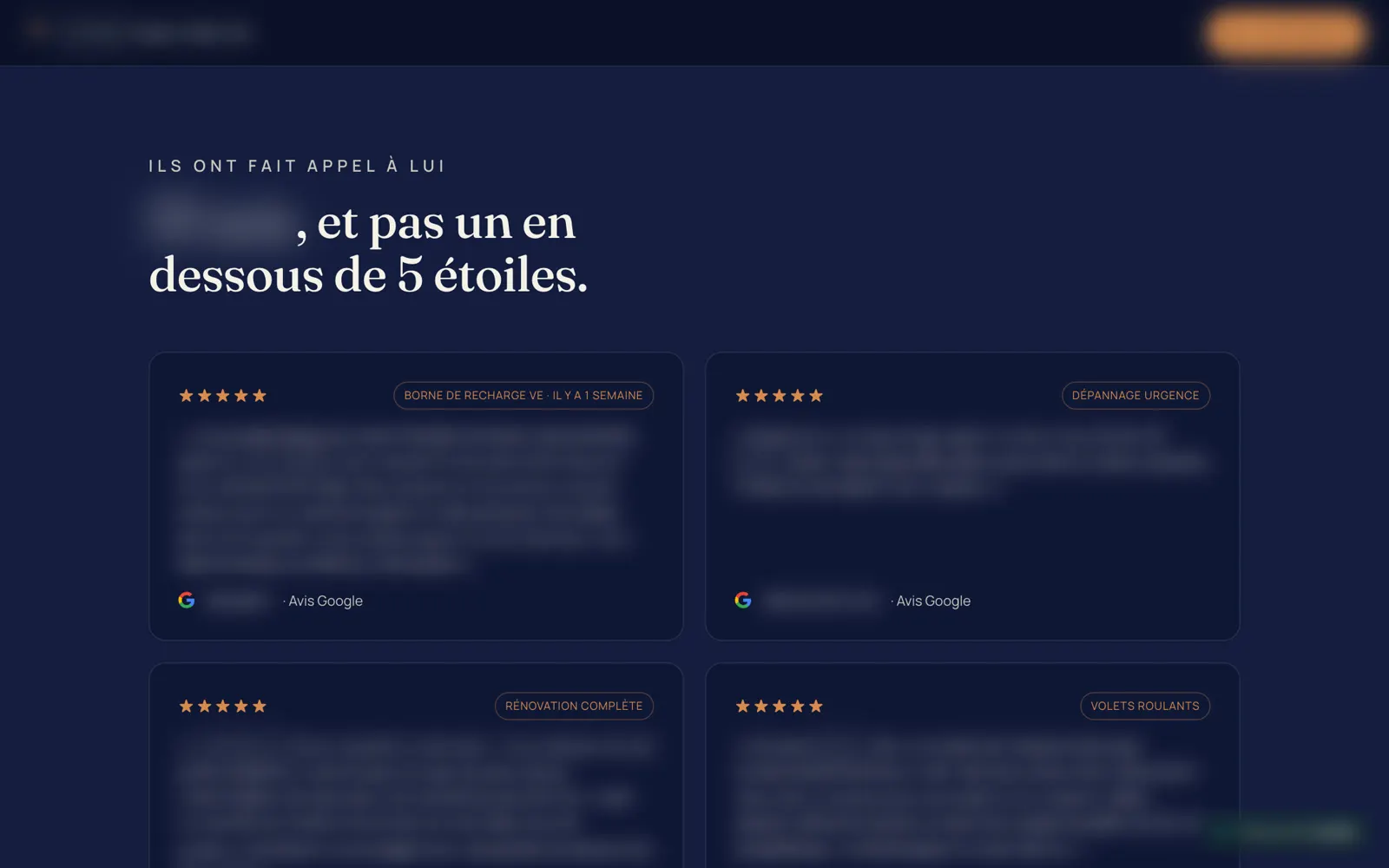 Exemple 1, avis clients